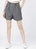 Solid Women Grey Regular Shorts