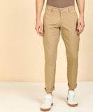 Slim Fit Men Grey Trousers Khaki