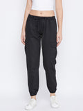 Regular Fit Women Multicolor Trousers Black