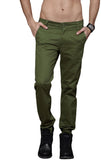 Slim Fit Men Green Trousers