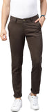 Slim Fit Men Green Trousers Brown