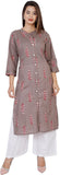 Women Printed A-line Kurta BROWN