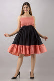 Women Skater Black Dress Pink