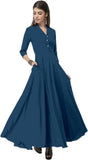 Women Maxi Multicolor Dress blue