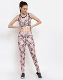 Animal Print, Printed Women Track Suit Beige