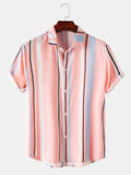 Men Striped Casual Multicolor Shirt