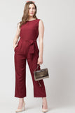 Solid Women Jumpsuit Maroon